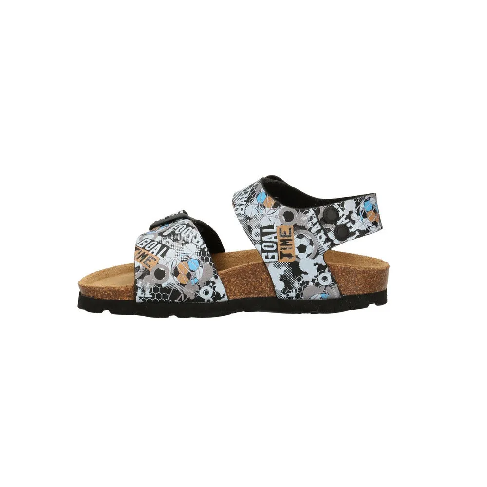 Scarpe da bambino - art. LUCE SB0759 40 - nero fantasia bianco doppia fibbia