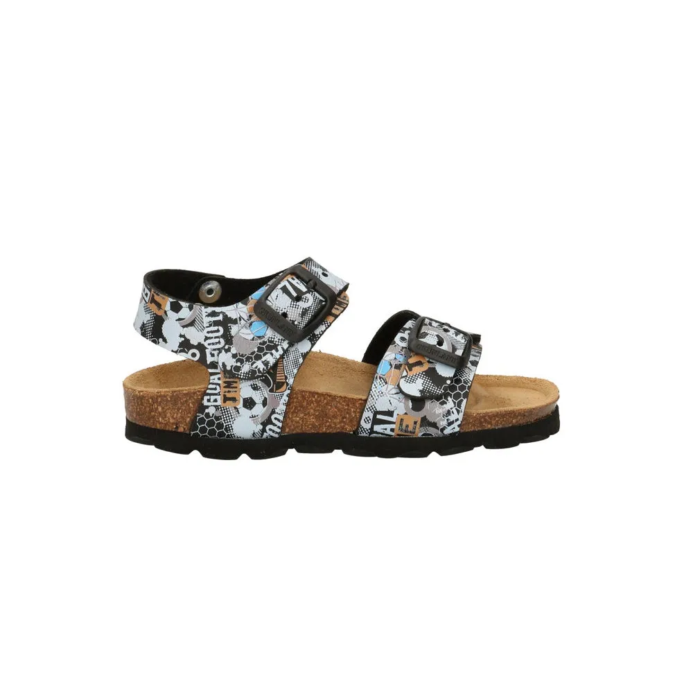 Scarpe da bambino - art. LUCE SB0759 40 - nero fantasia bianco doppia fibbia