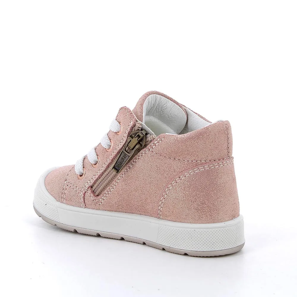 Scarpe in pelle da bambina rosa glitter            