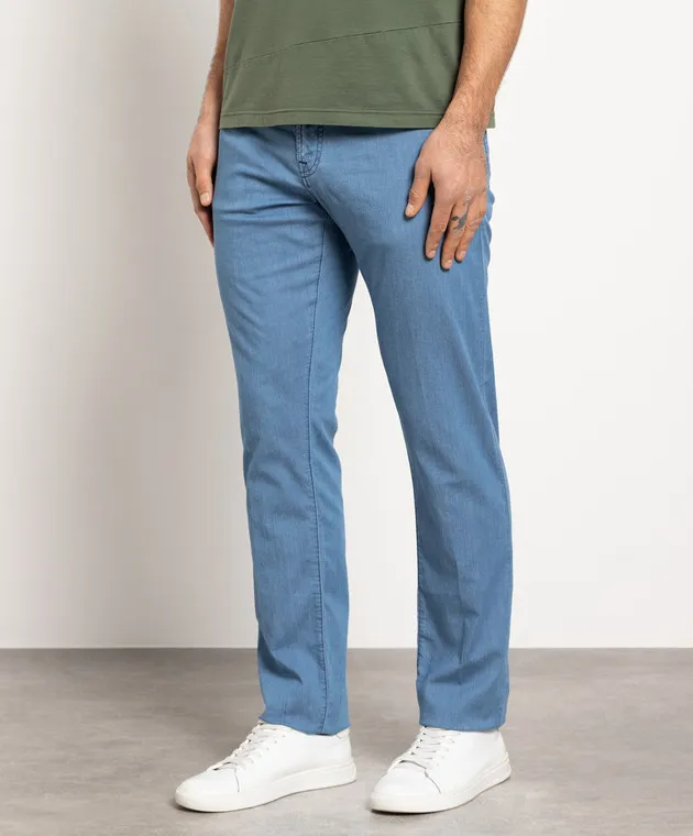 Scissor Scriptor Jeans Costantino blu con logo ricamato COSTANTINOT08143267