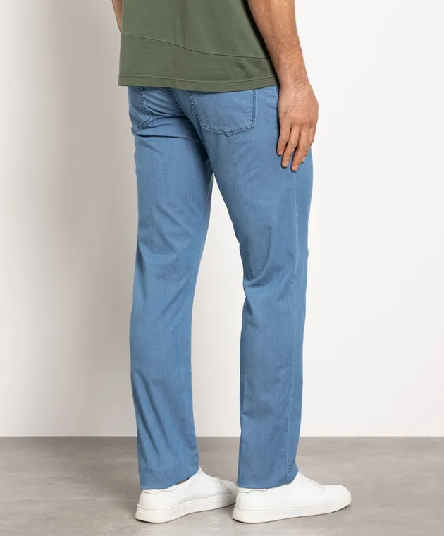 Scissor Scriptor Jeans Costantino blu con logo ricamato COSTANTINOT08143267