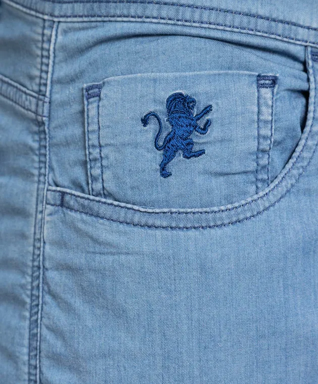Scissor Scriptor Jeans Costantino blu con logo ricamato COSTANTINOT08143267