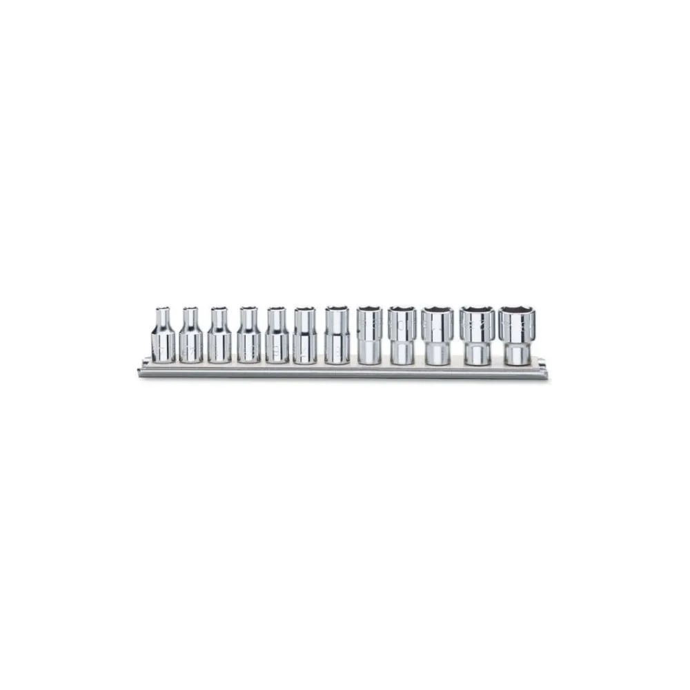 Serie di 12 bussole poligonali da 1/4", su guida  - Beta 900MB/SB12
