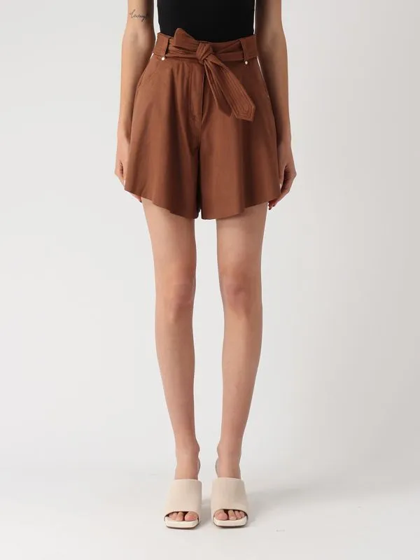 Shorts donna Nenette in suede Cuoio Scuro
