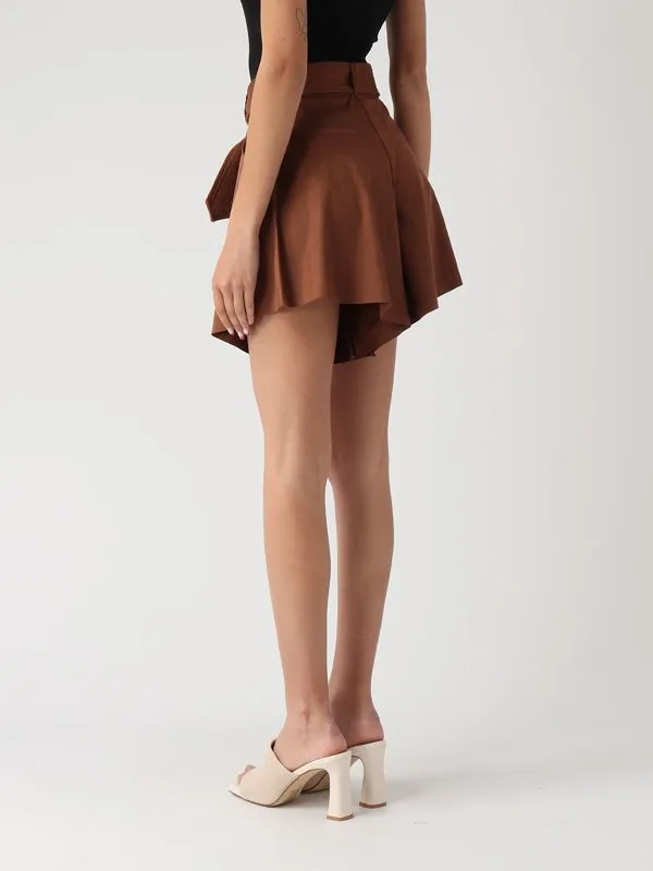 Shorts donna Nenette in suede Cuoio Scuro