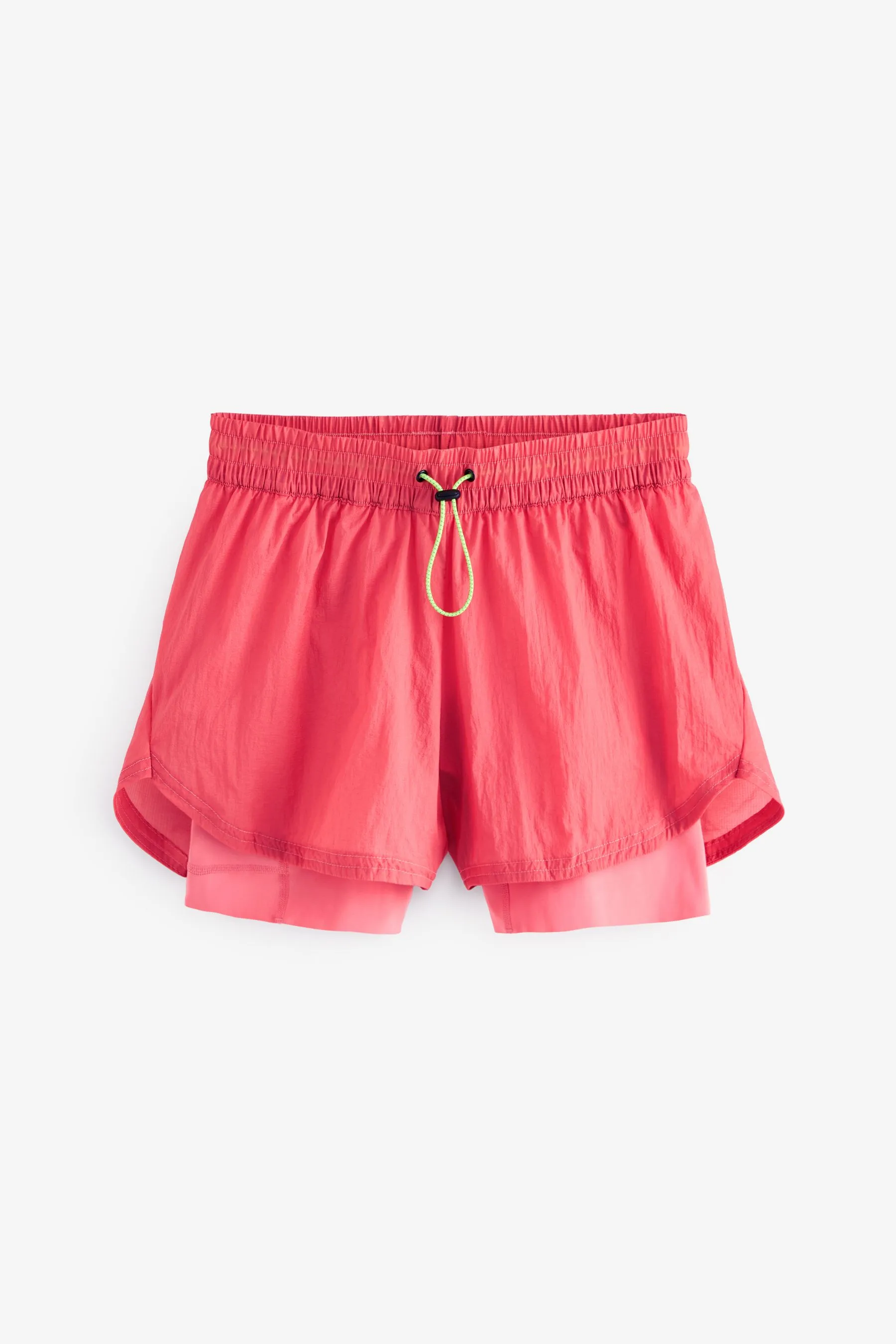 Shorts sportivi 2-in-1 a vita alta