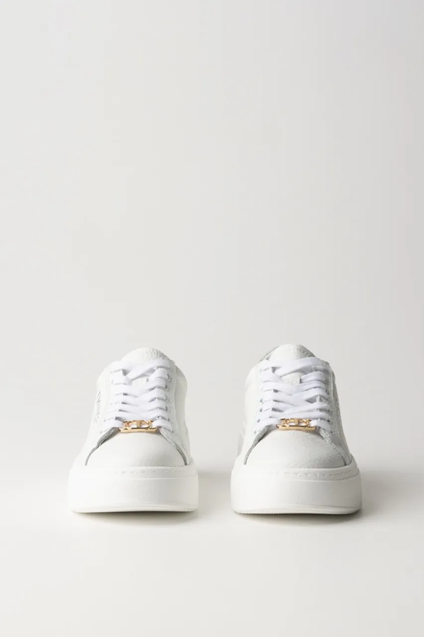 Sneakers in pelle con platform BIC OTTICO/ARGENTO