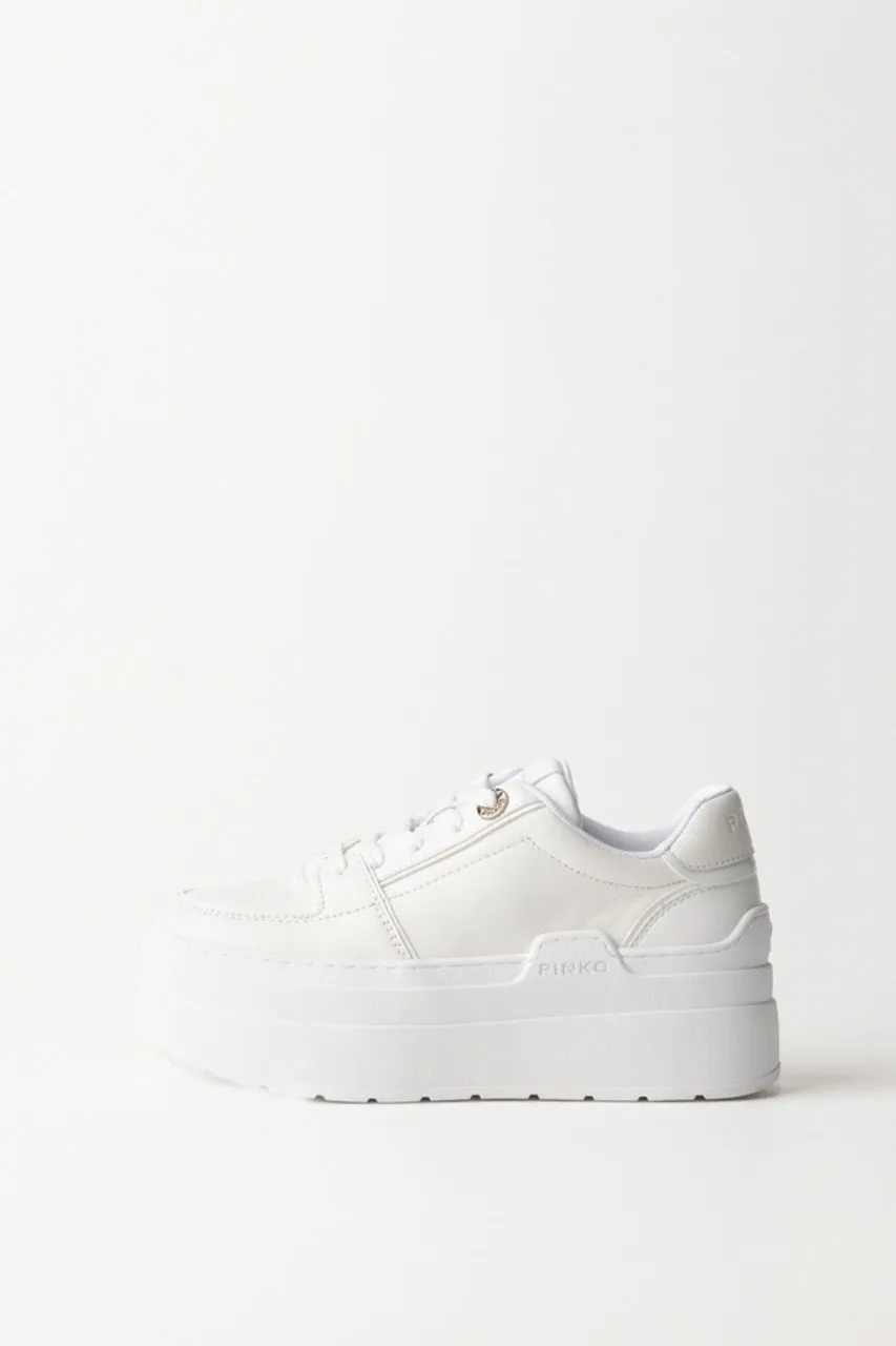 Sneakers monocolore con platform BIANCO PURO