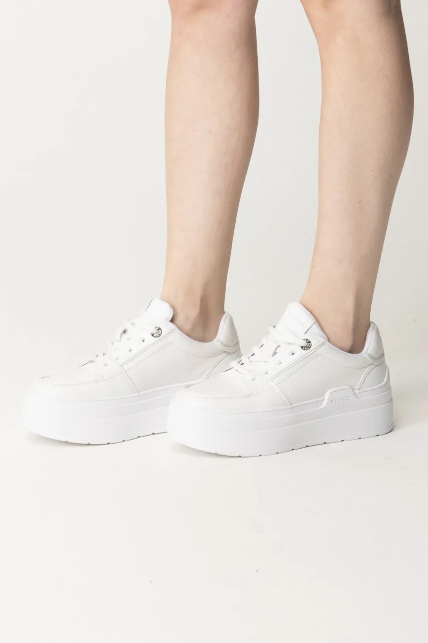 Sneakers monocolore con platform BIANCO PURO