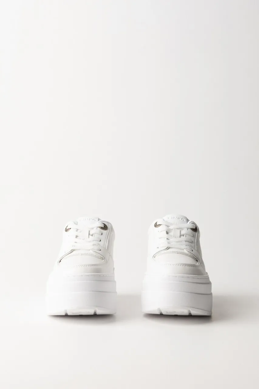 Sneakers monocolore con platform BIANCO PURO