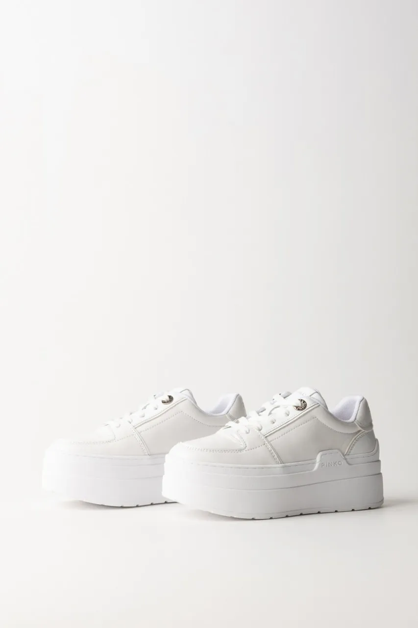 Sneakers monocolore con platform BIANCO PURO