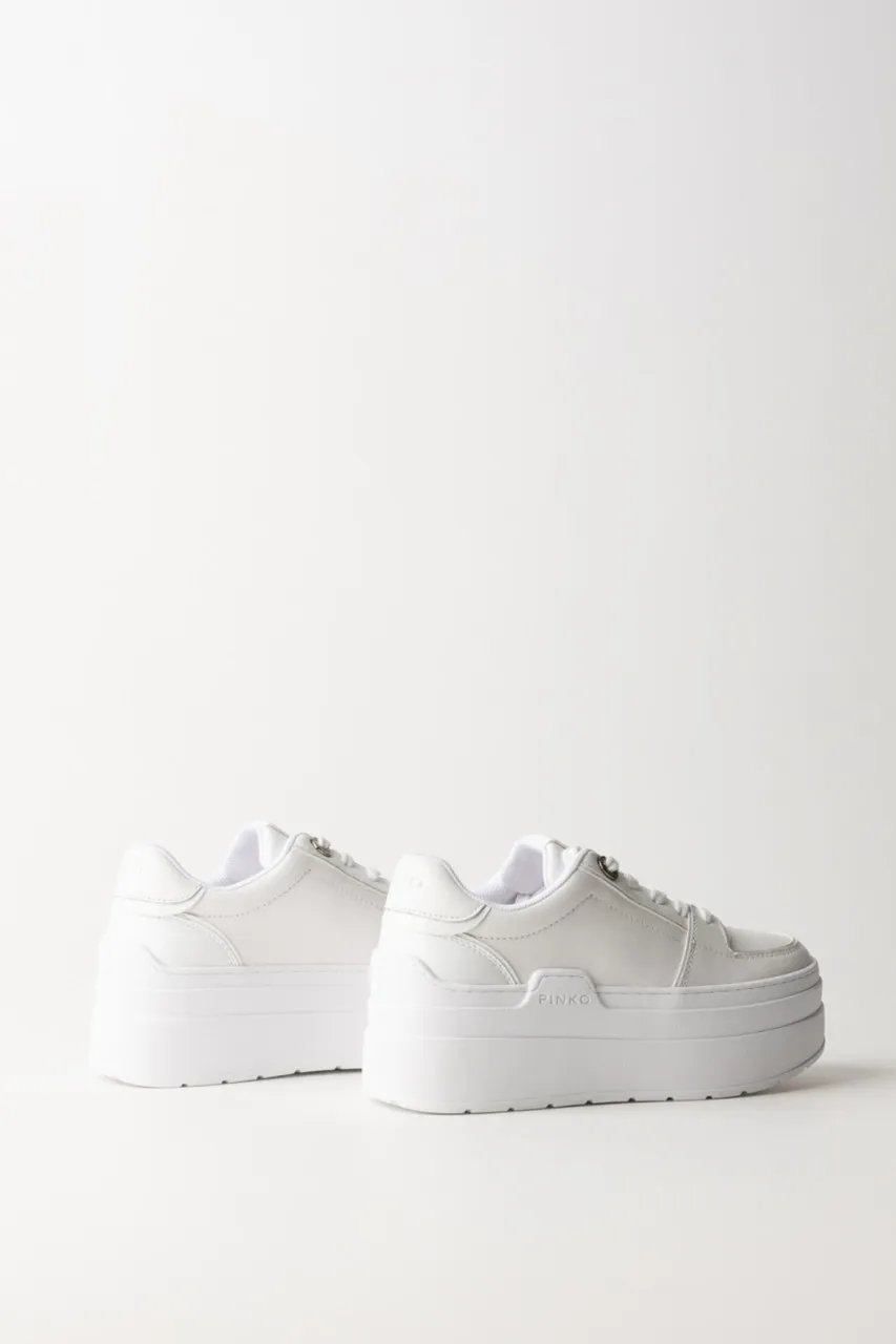 Sneakers monocolore con platform BIANCO PURO