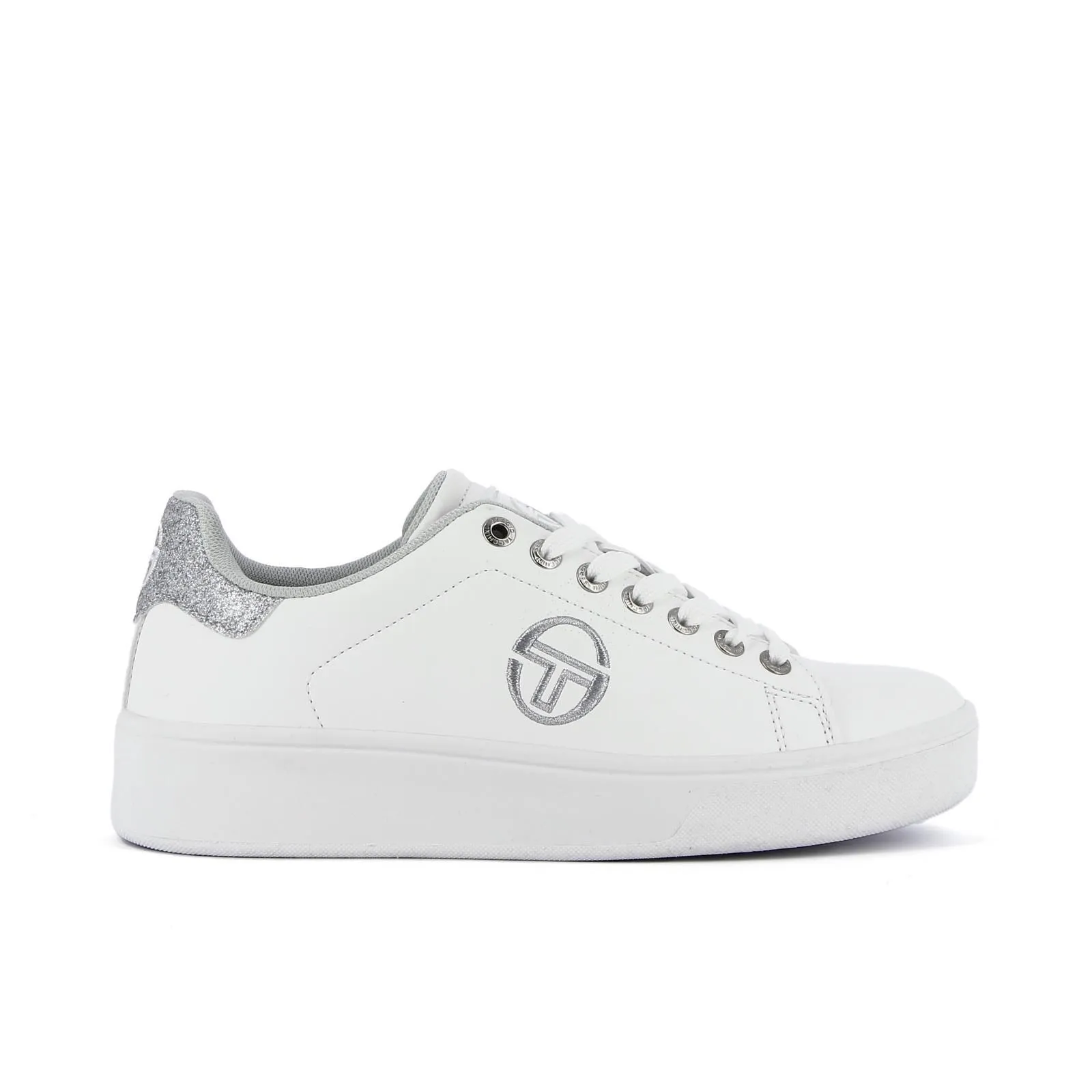 Sneakers platform bianche da donna con logo
