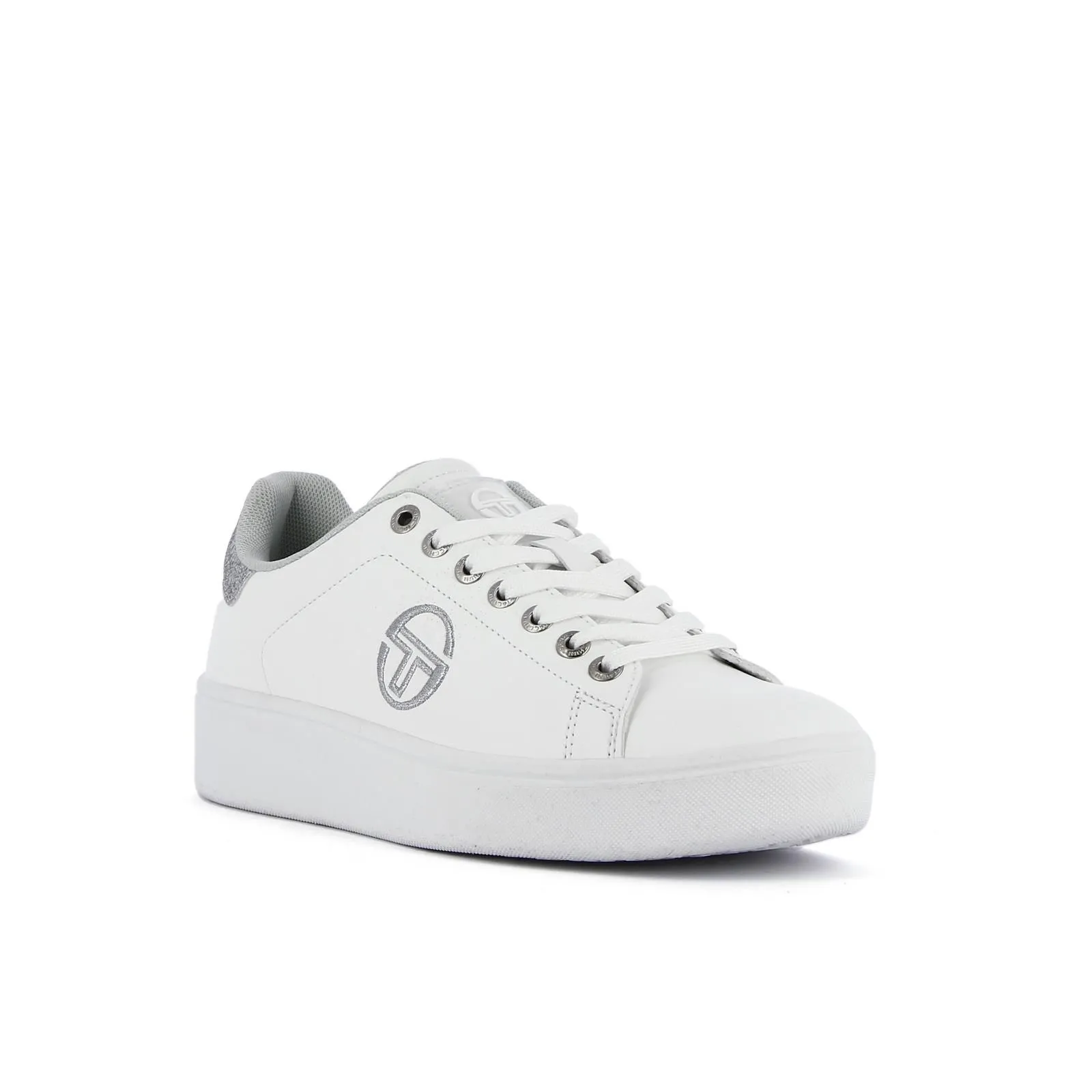 Sneakers platform bianche da donna con logo