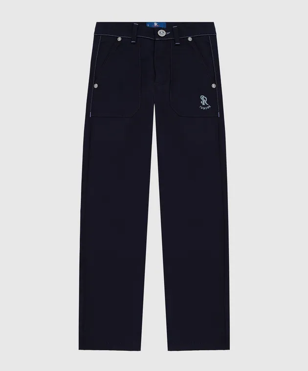Stefano Ricci Pantaloni blu scuro per bambini YUT7200040VAL003