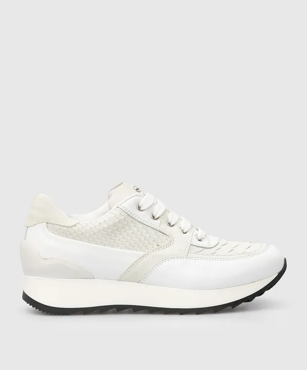 Stefano Ricci Sneakers da bambino in pelle di pitone bianca YRU15G8012PTSDVT
