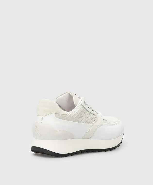 Stefano Ricci Sneakers da bambino in pelle di pitone bianca YRU15G8012PTSDVT