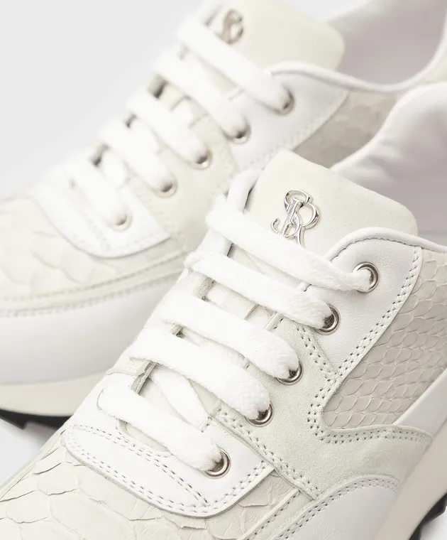 Stefano Ricci Sneakers da bambino in pelle di pitone bianca YRU15G8012PTSDVT