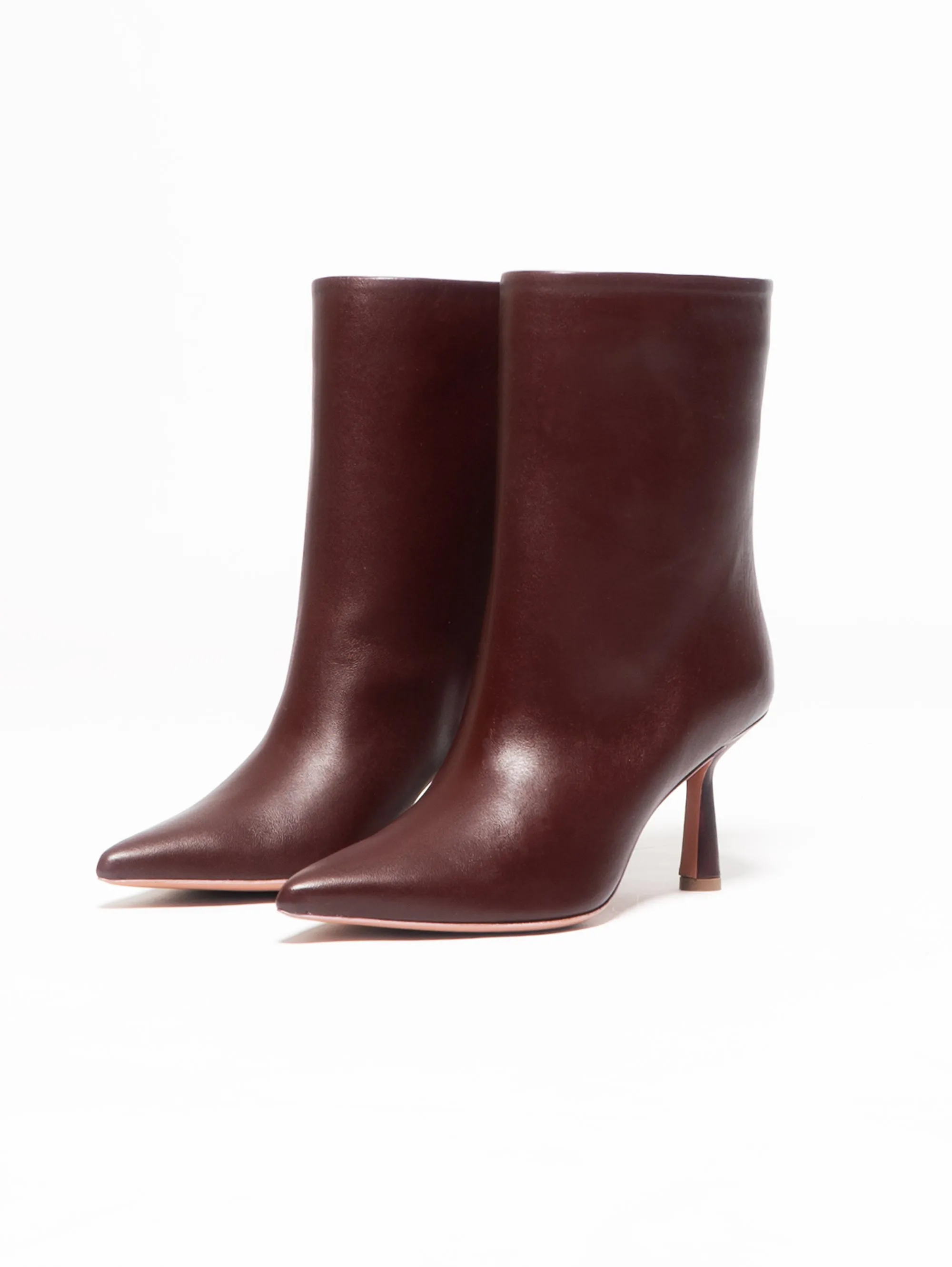 Stivaletti in Pelle Tubolare Alto Bordeaux