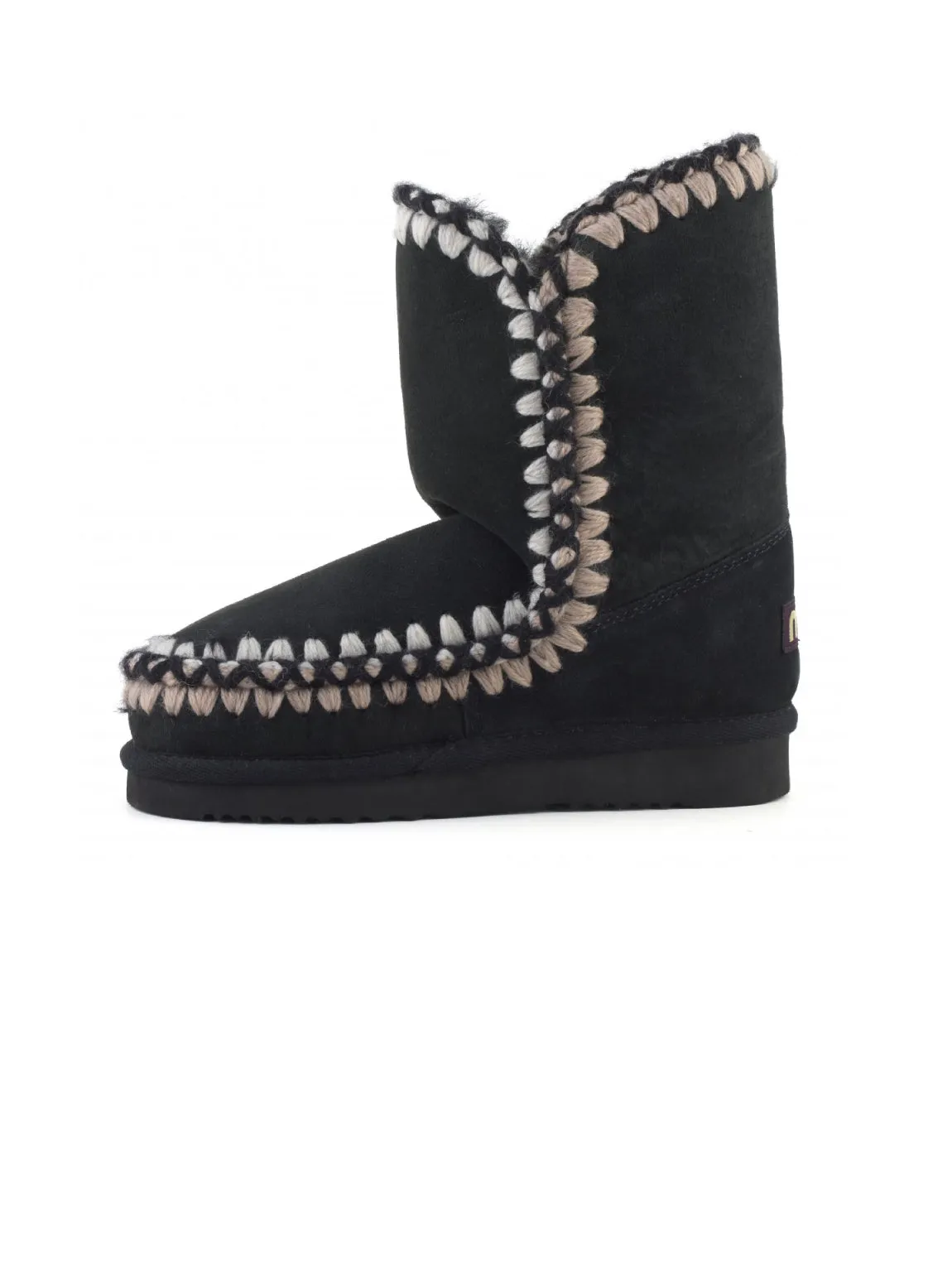 Stivaletto con Ricami Effetto 3D - Nero