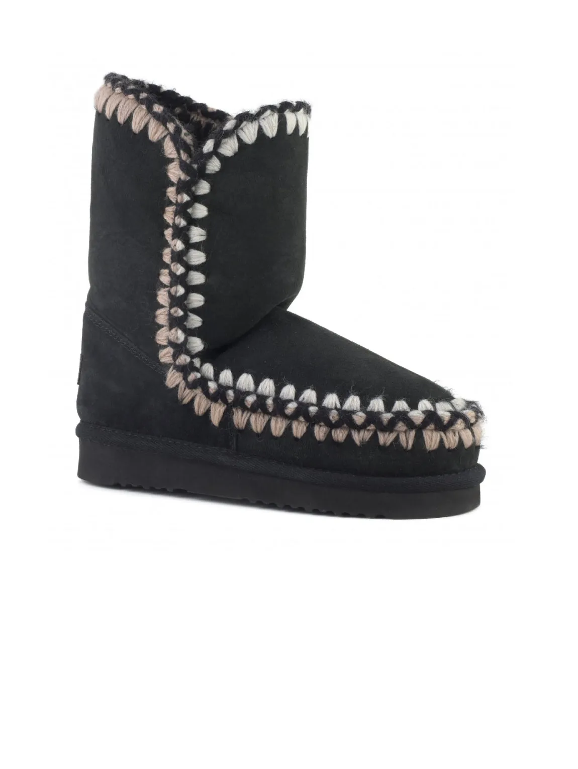 Stivaletto con Ricami Effetto 3D - Nero