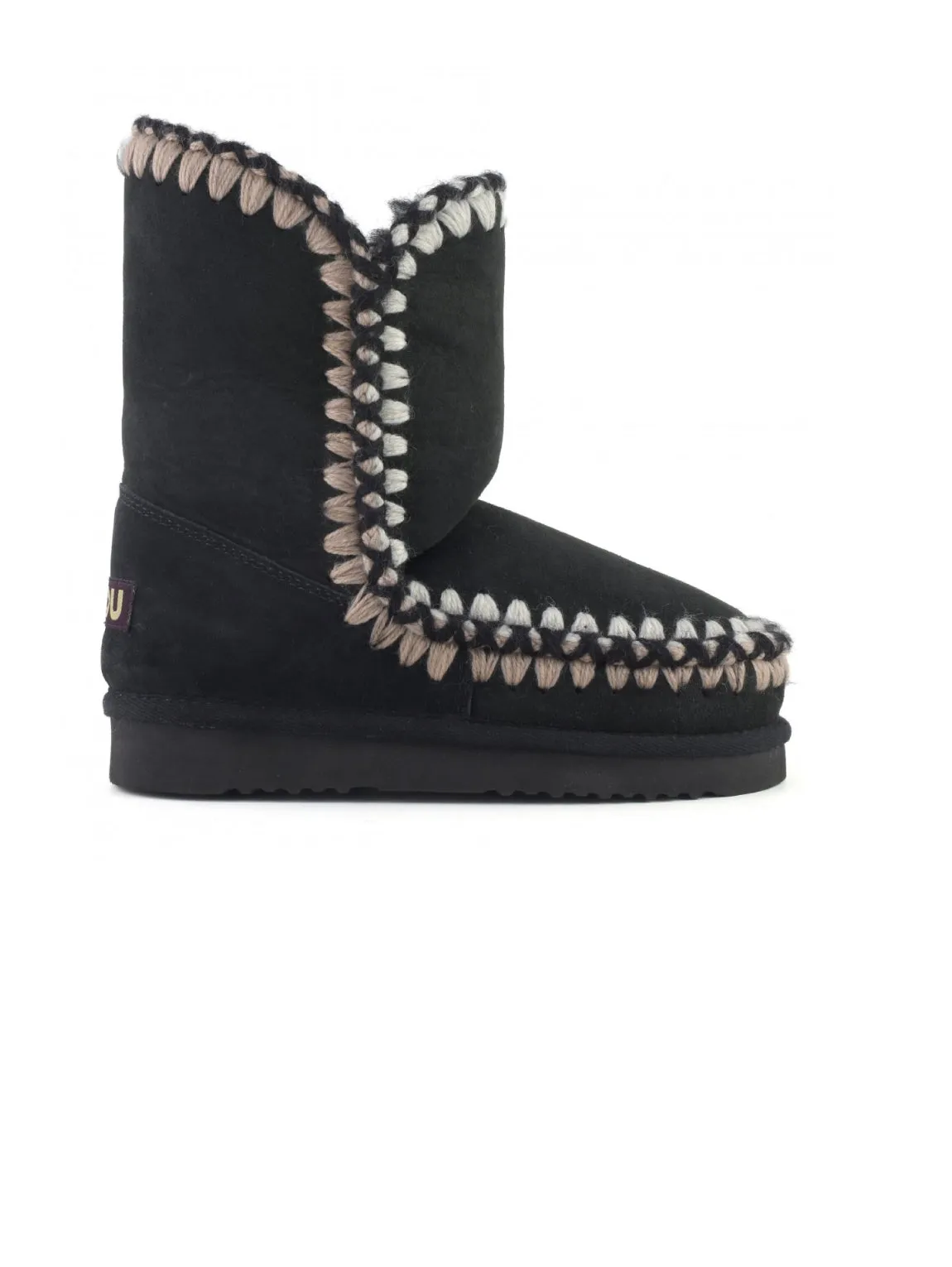 Stivaletto con Ricami Effetto 3D - Nero