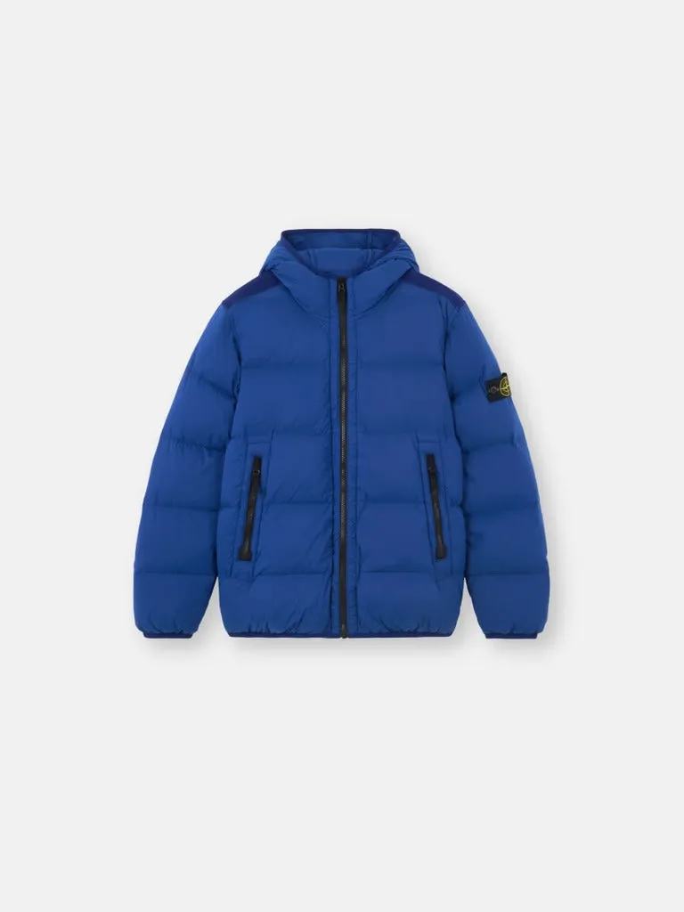 Stone Island piumino royal con cappuccio