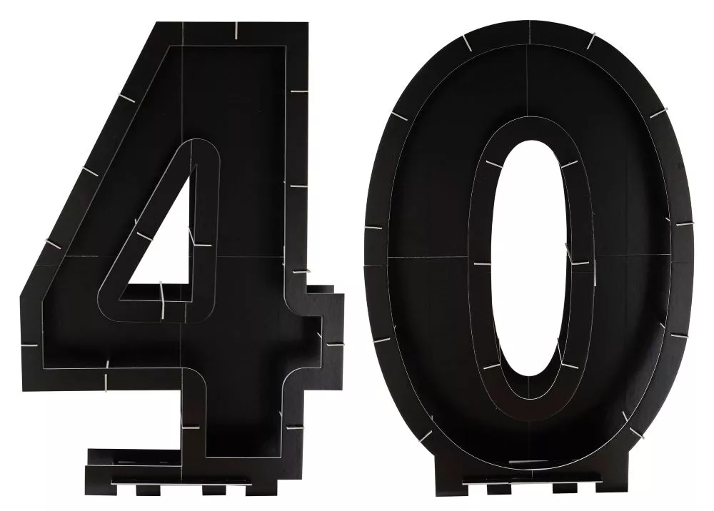 Supporto per palloncini in bianco e nero numero 40