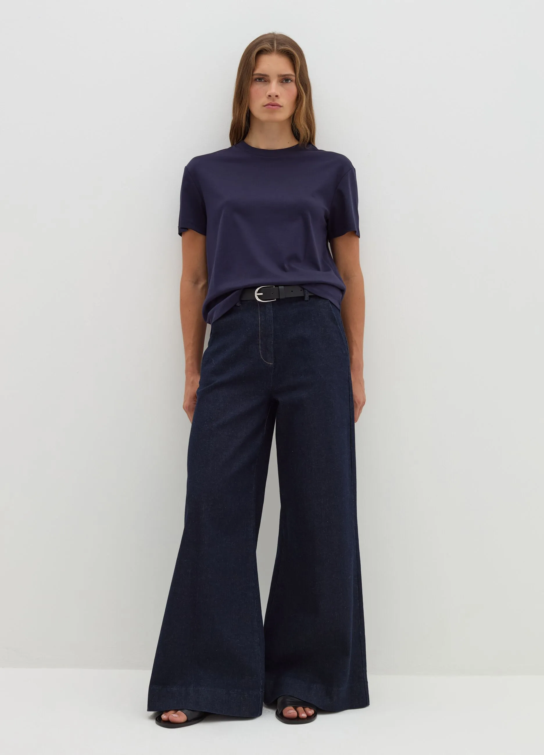 T-shirt in jersey con scollo rotondo