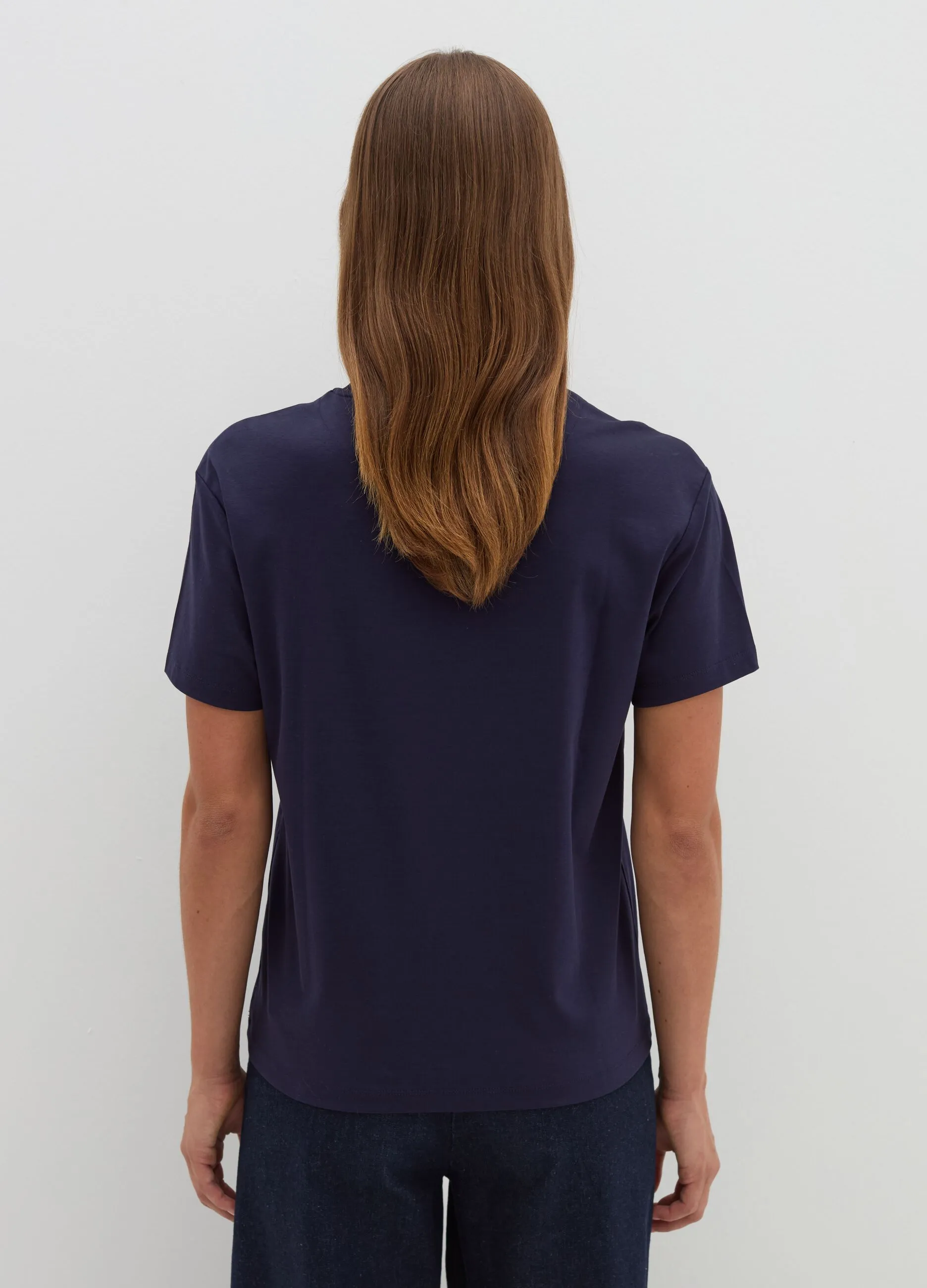 T-shirt in jersey con scollo rotondo