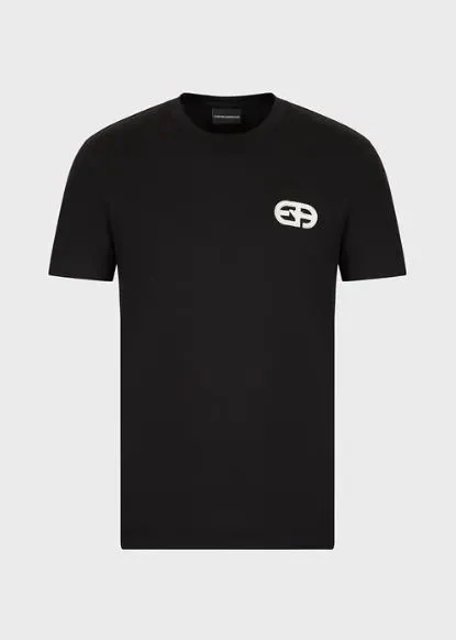 T-Shirt In Jersey Misto Tencel Ricamo Logo R-Eacreate