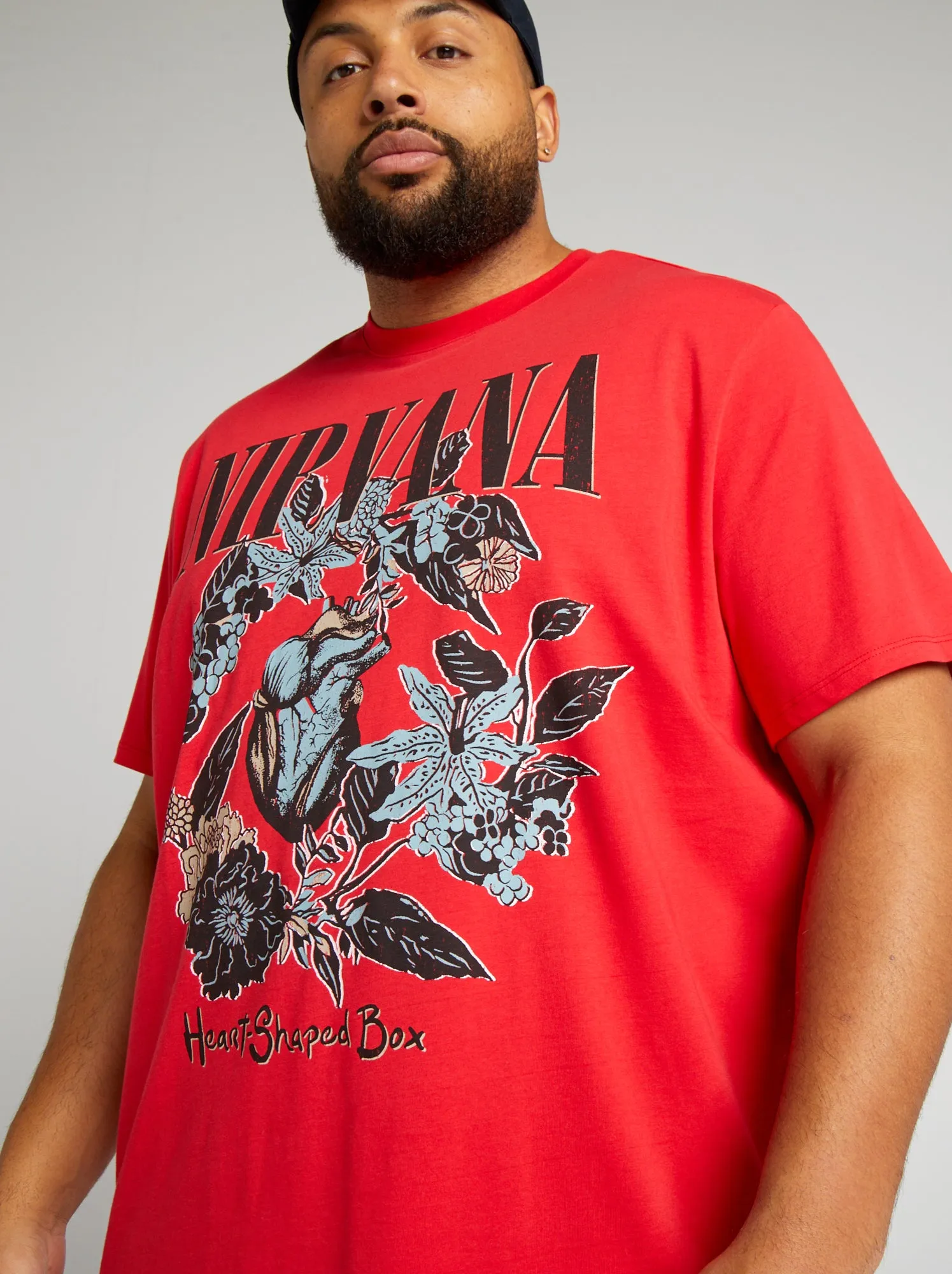 T-shirt 'Nirvana' con scollo tondo - ROSSO