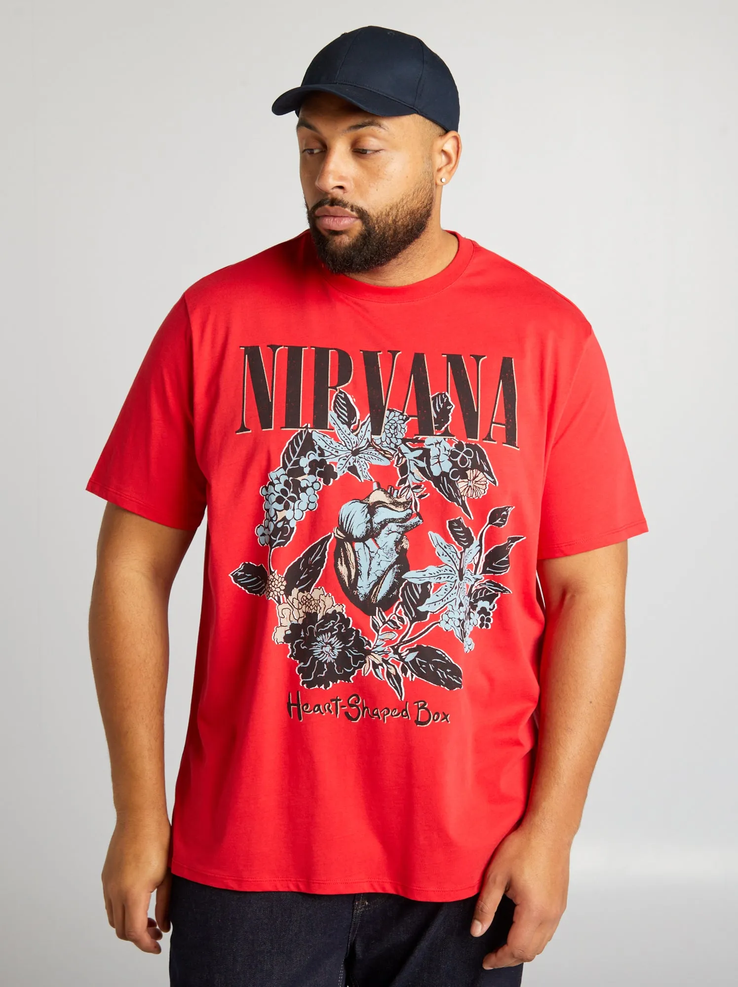 T-shirt 'Nirvana' con scollo tondo - ROSSO