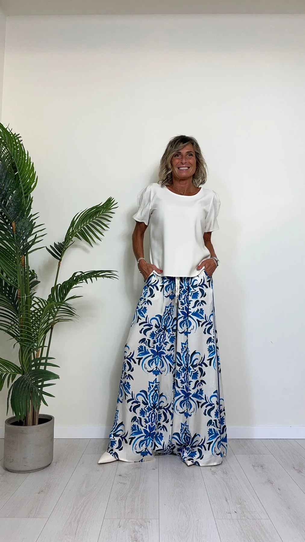 TENSIONE IN - 4P224006 - BLUSA VISCOSA MANICHE TULIPANO