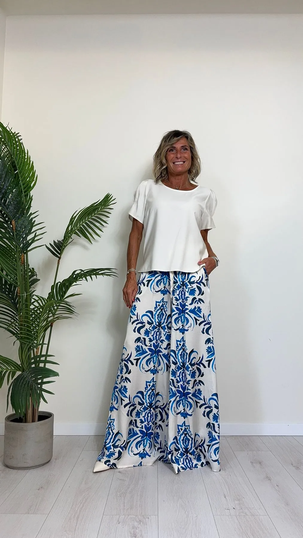 TENSIONE IN - 4P224006 - BLUSA VISCOSA MANICHE TULIPANO