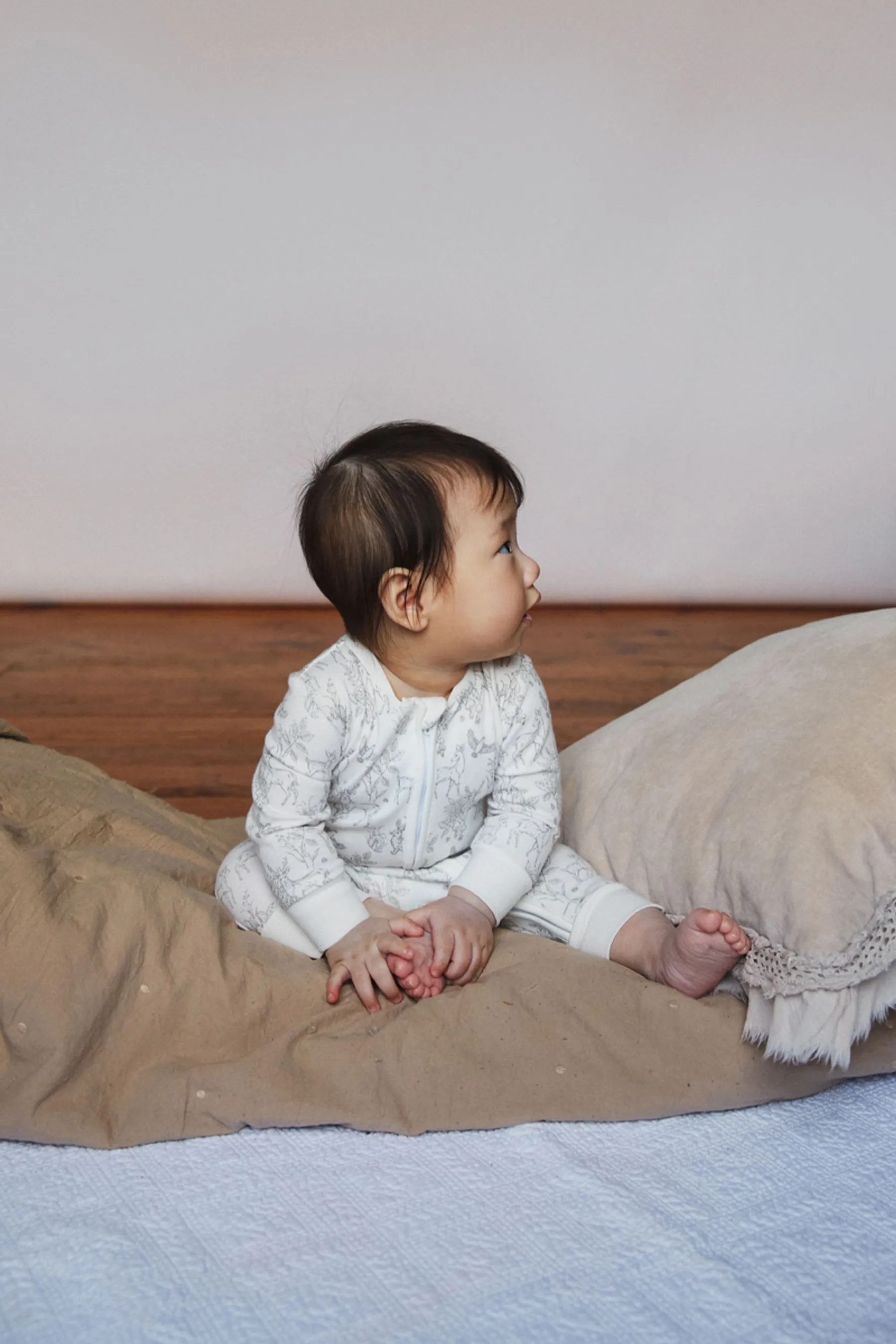 The Little Tailor Baby Front Zip Soft 100% Cotton Sleepsuit    