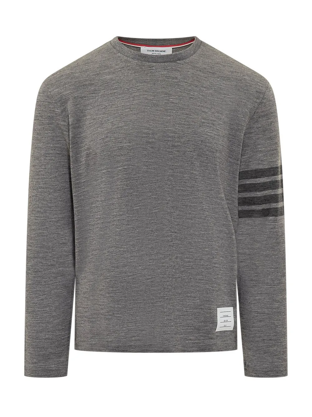 THOM BROWNE T-Shirt 4-Bar in Lana  