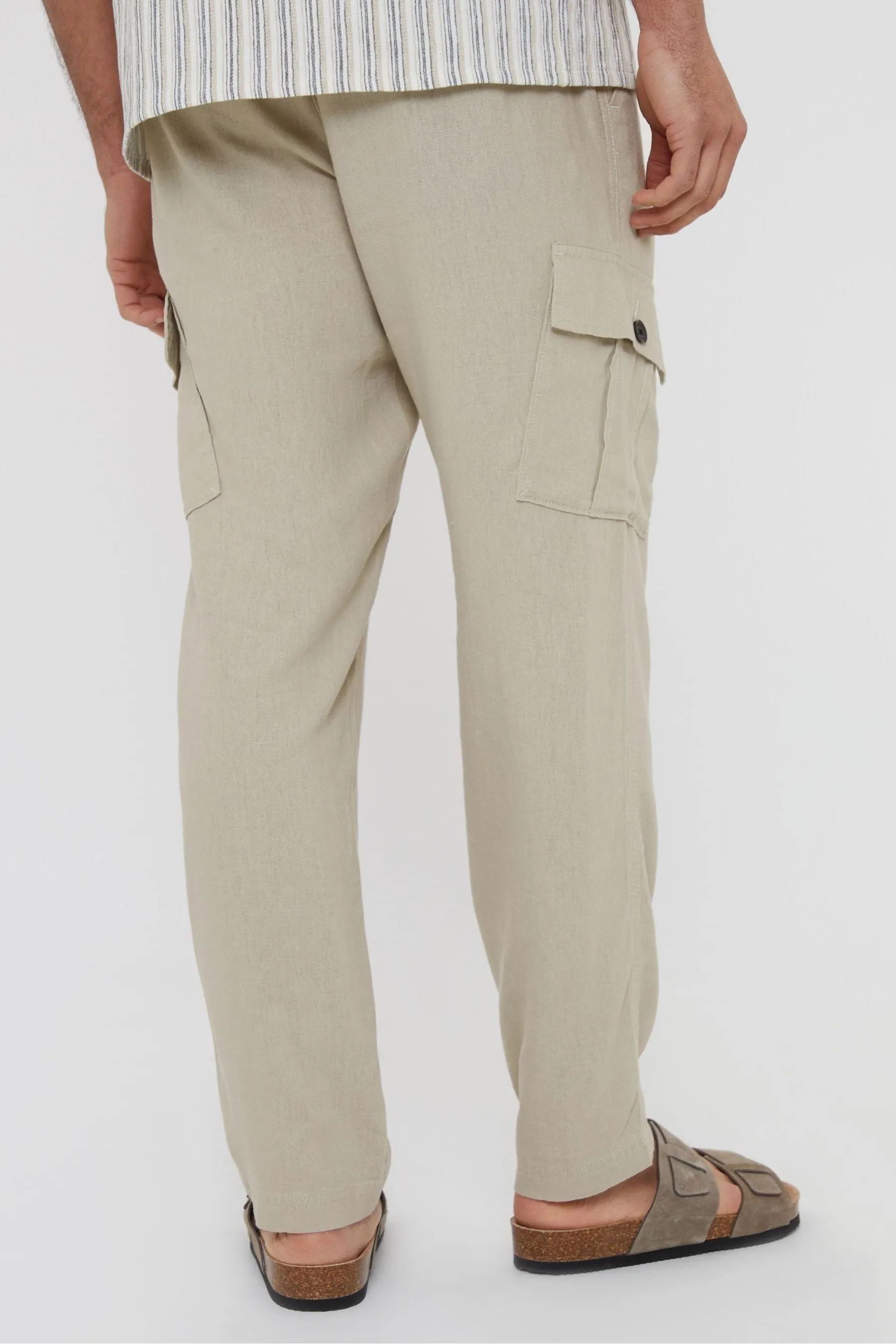 Threadbare - Pantaloni cargo in Blend lino