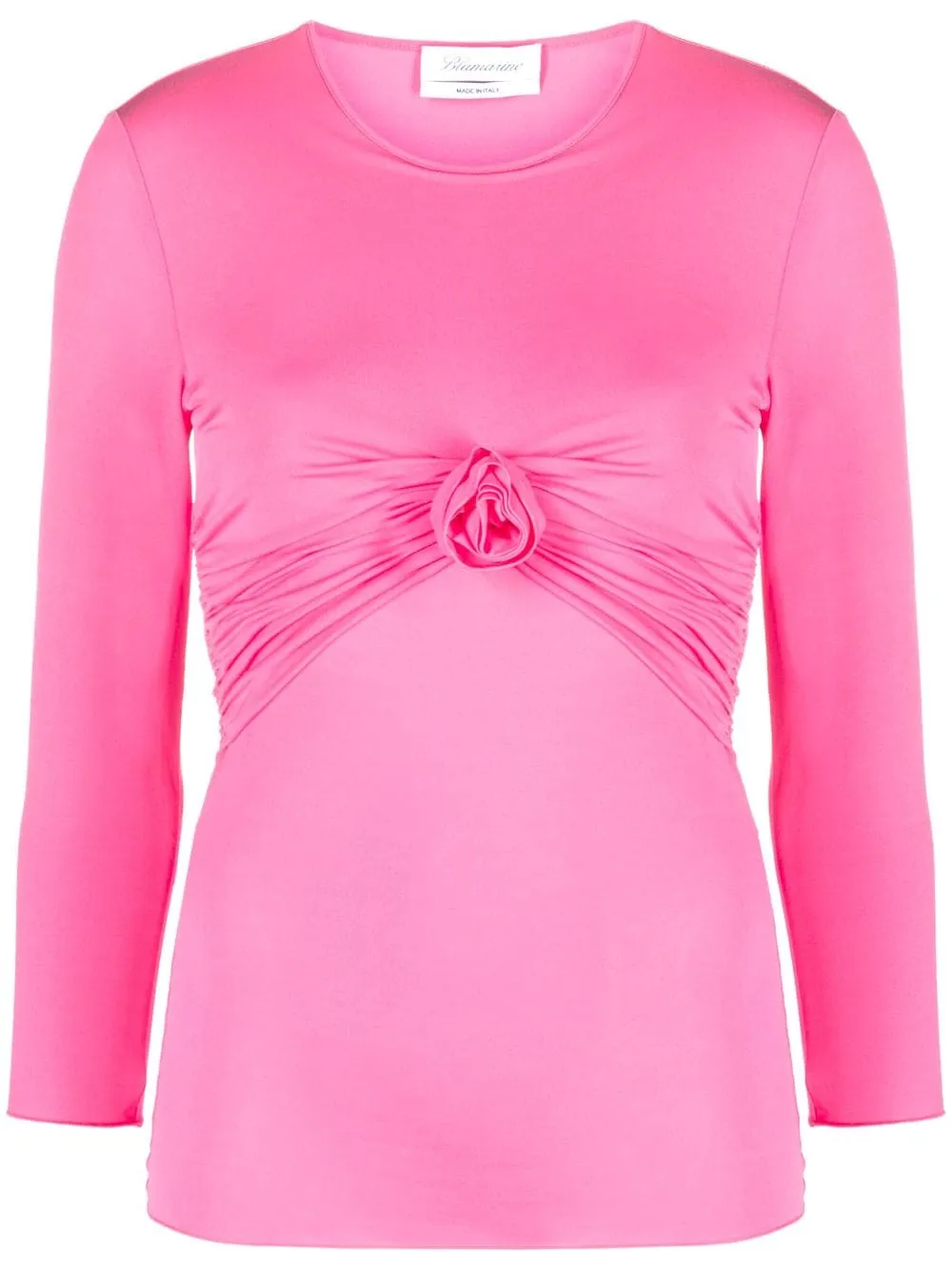 Top con applicazione a fiori in rosa - donna