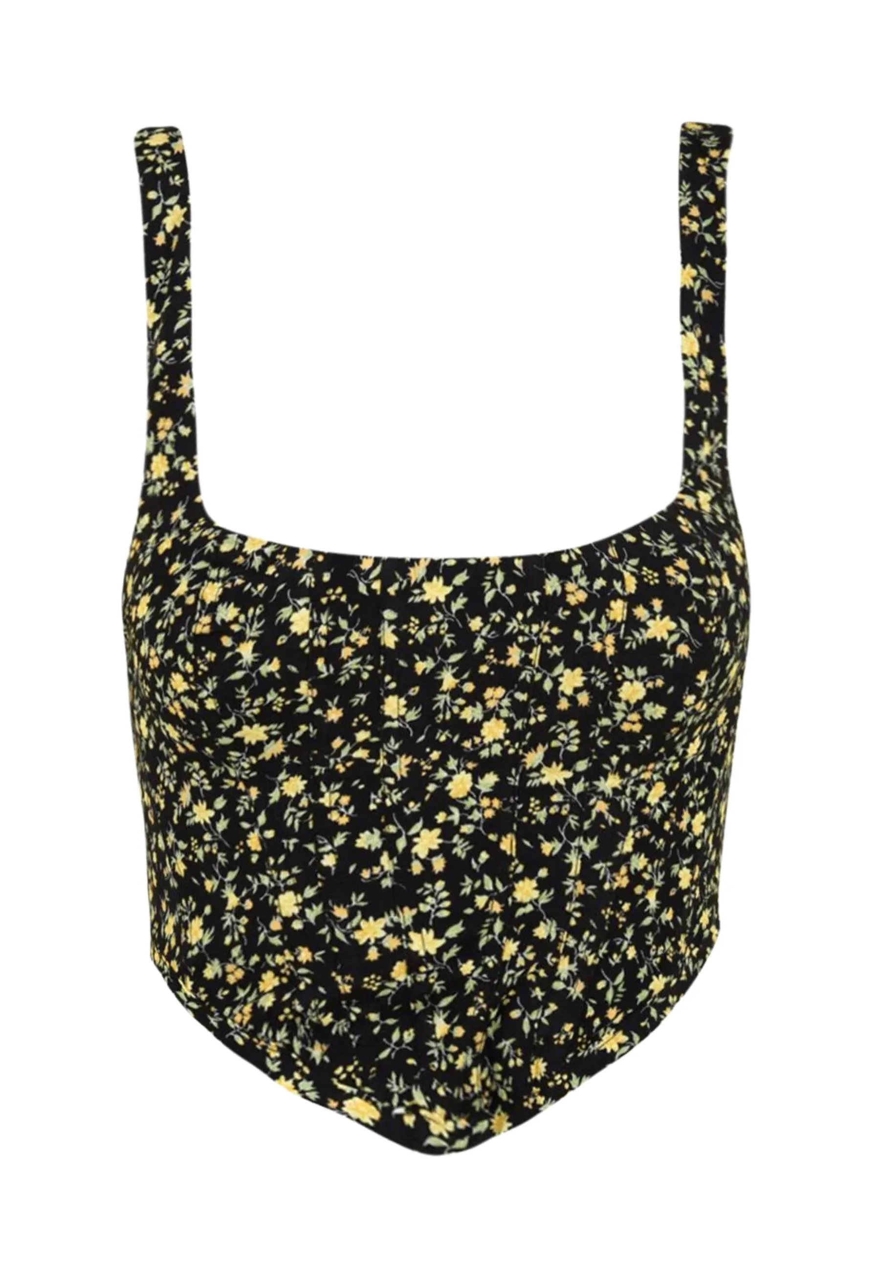 Top corsetto Amber nero a fiori