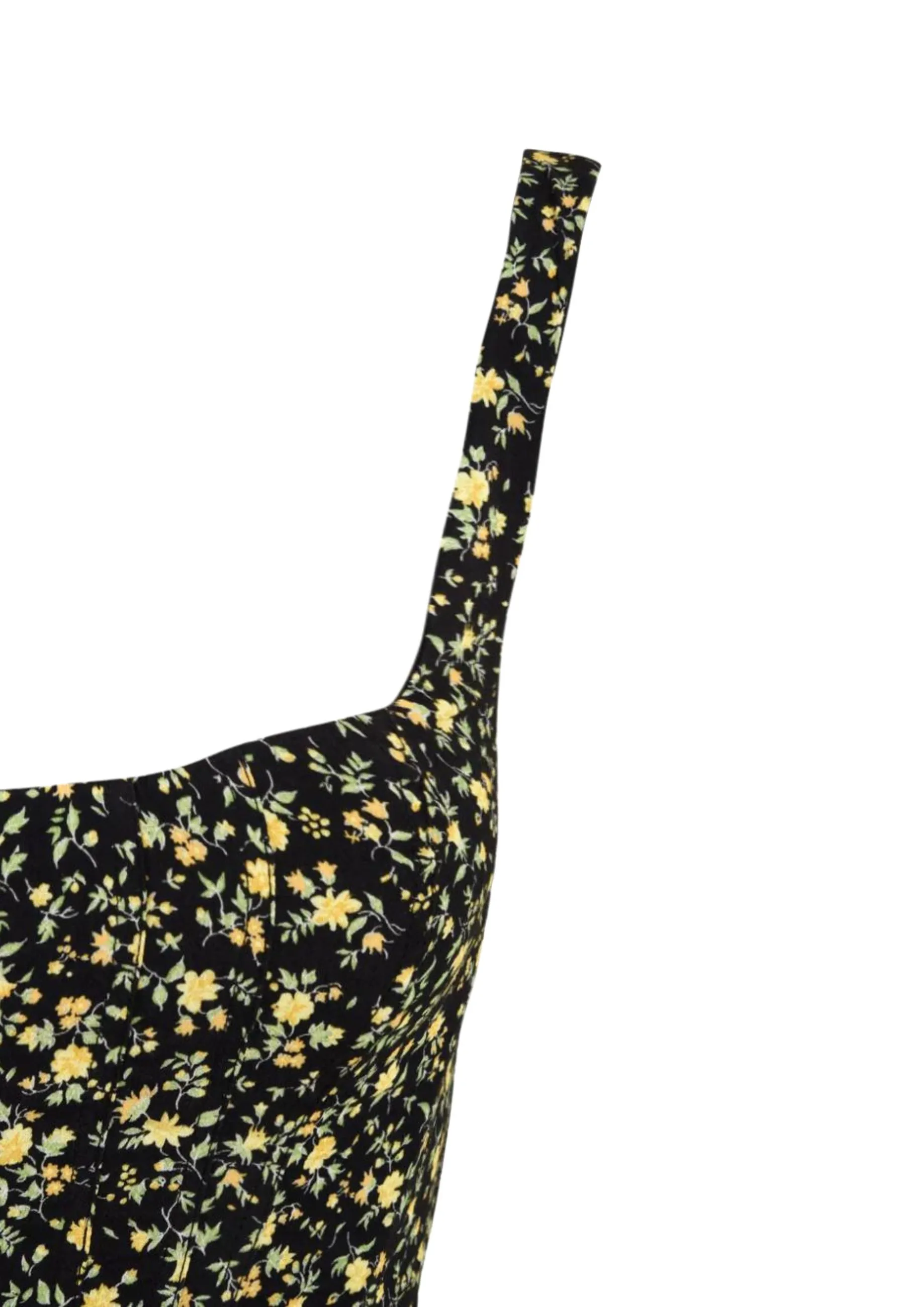 Top corsetto Amber nero a fiori