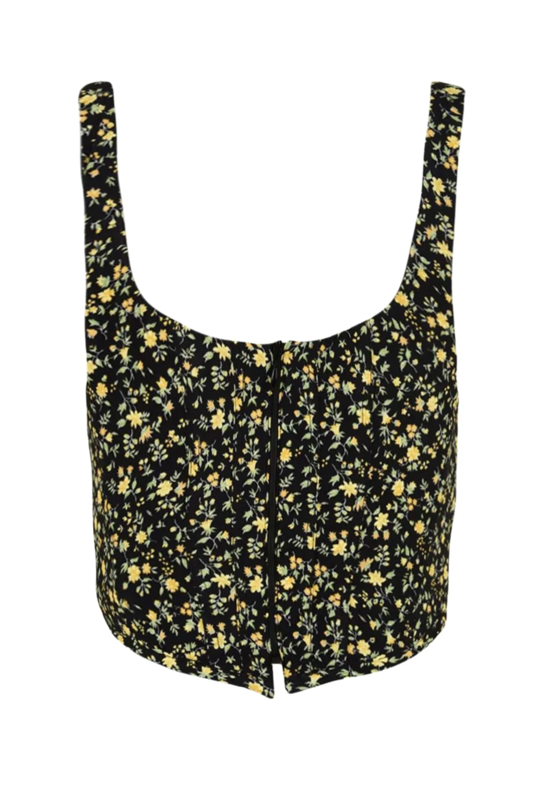 Top corsetto Amber nero a fiori