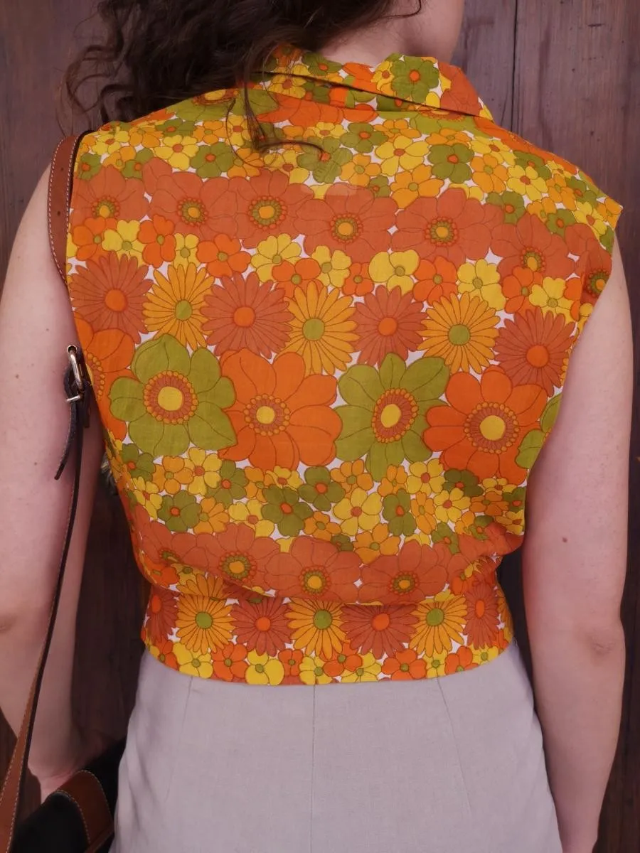 Top hippy anni 70  a fiori