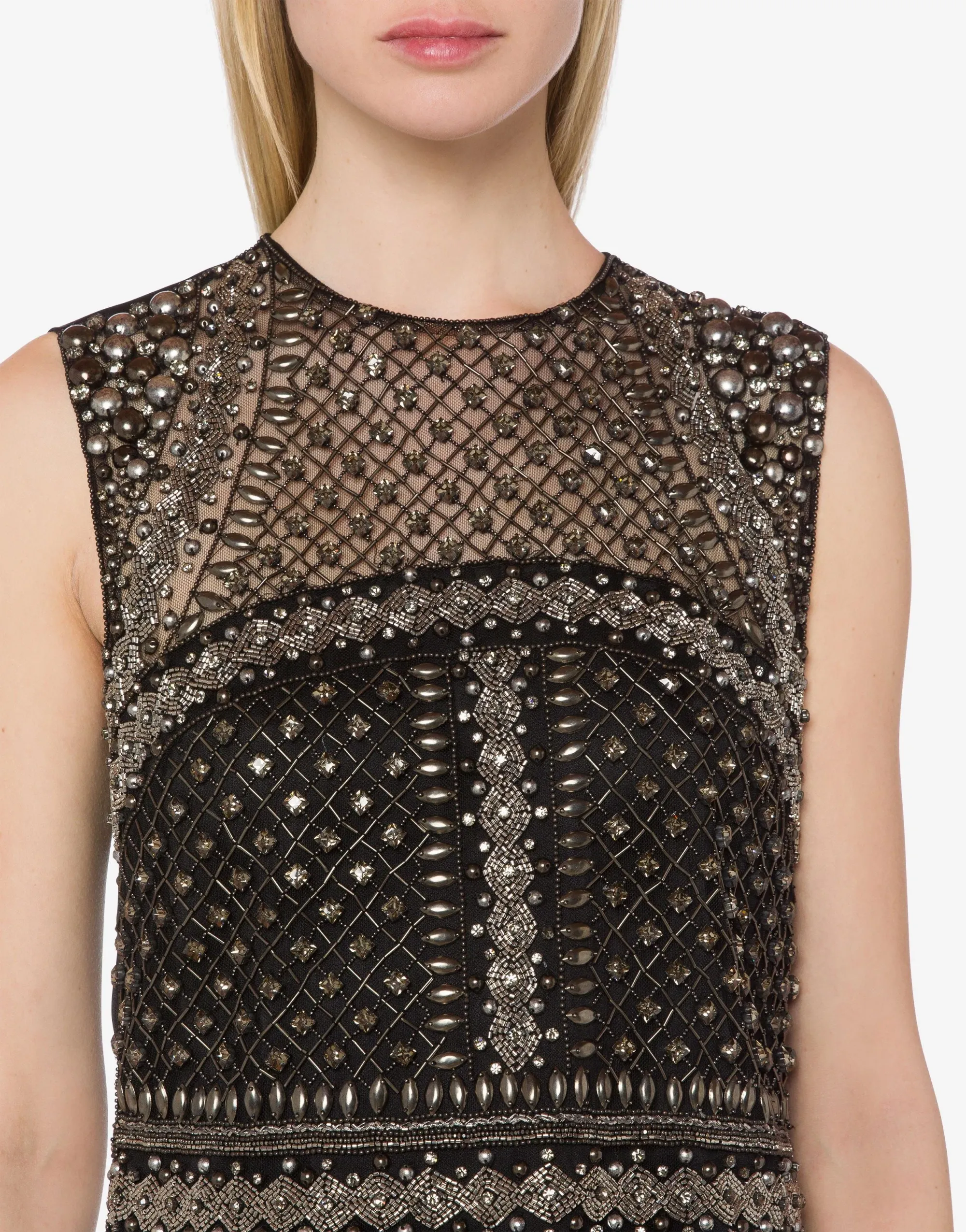 TOP NERO IN TULLE