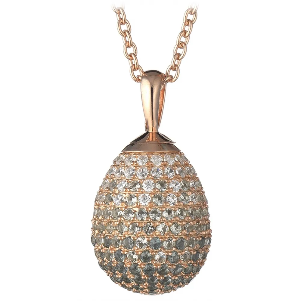 Tsars Collection - Collana in Argento con Zirconi Sfumati Verdi - Handmade in Swiss - Luxury Exclusive Collection