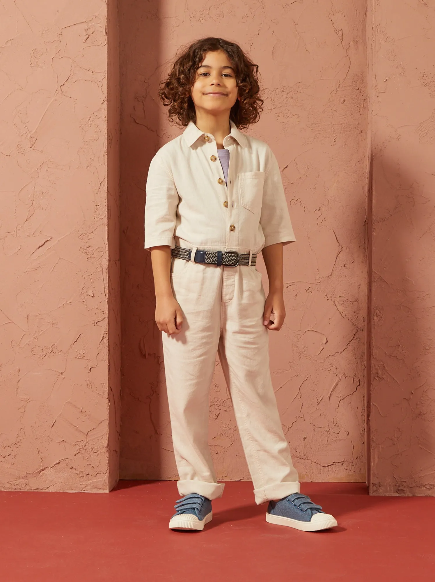 Tuta dritta a maniche corte - Unisex - BEIGE