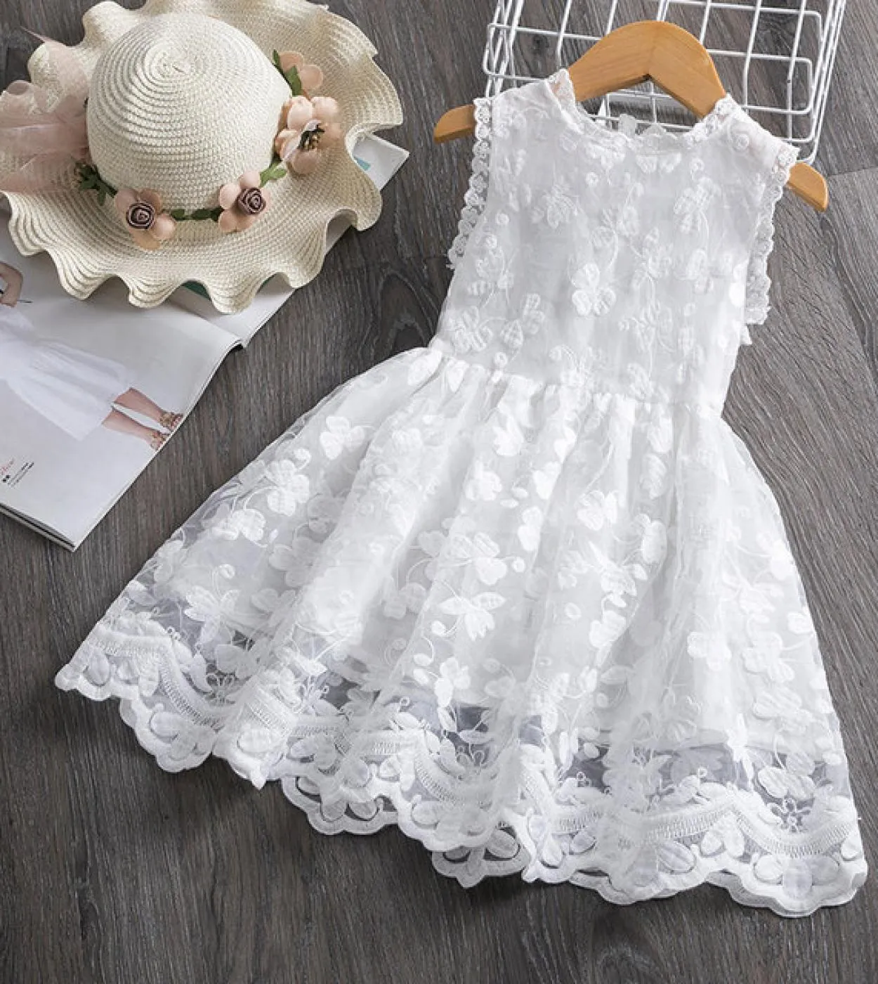 Vestiti per bambini per bambini per ragazze senza maniche Vestito da principessa per ragazze Vestito estivo per bambini Vestiti