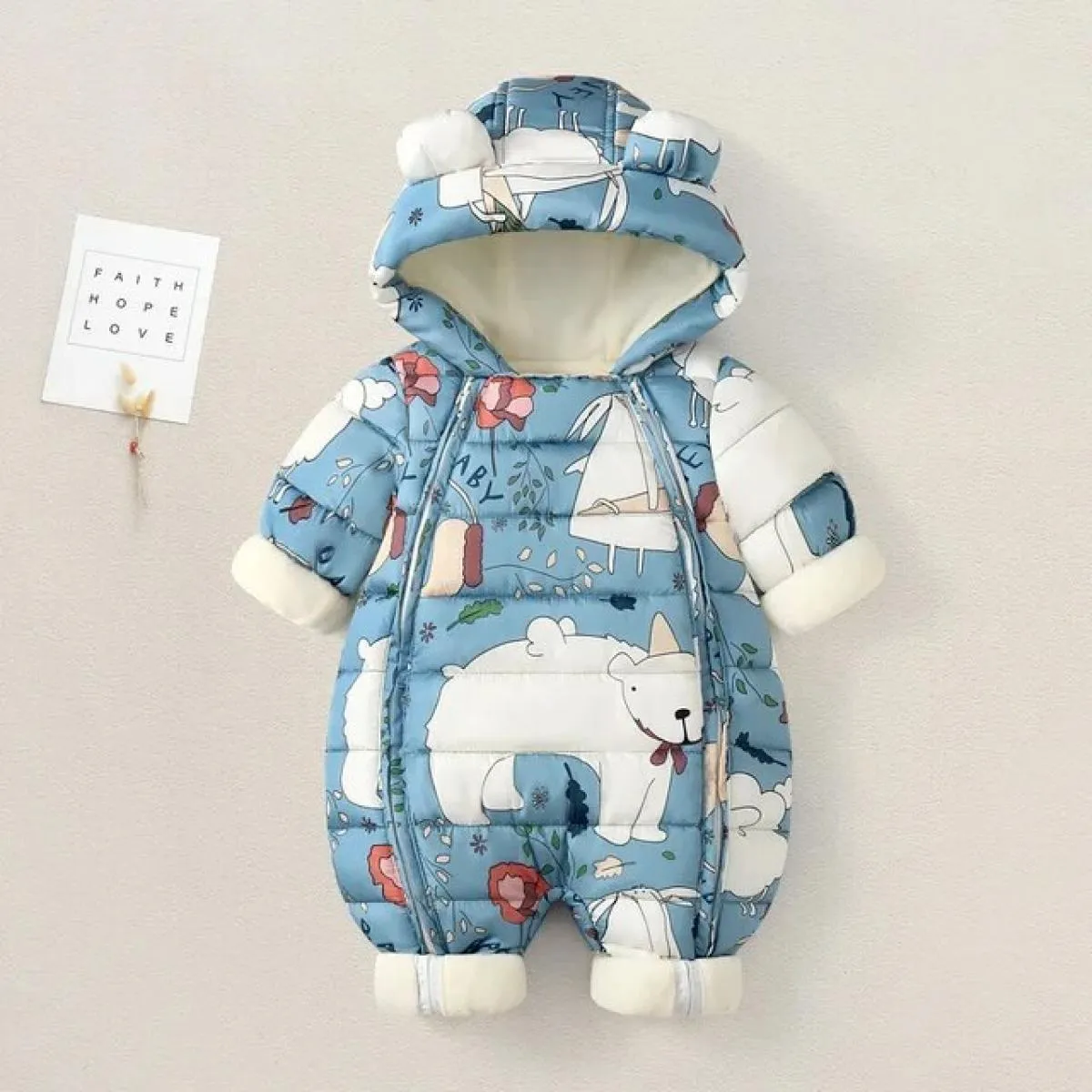 Vestiti per neonata appena nata Abbigliamento invernale Tuta da neve più velluto spesso tuta per neonato pagliaccetto tuta per b