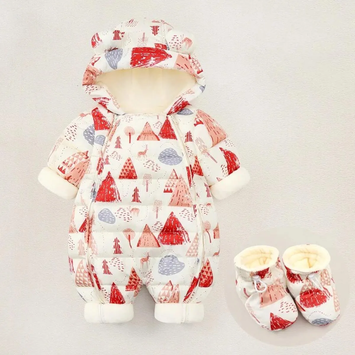 Vestiti per neonata appena nata Abbigliamento invernale Tuta da neve più velluto spesso tuta per neonato pagliaccetto tuta per b