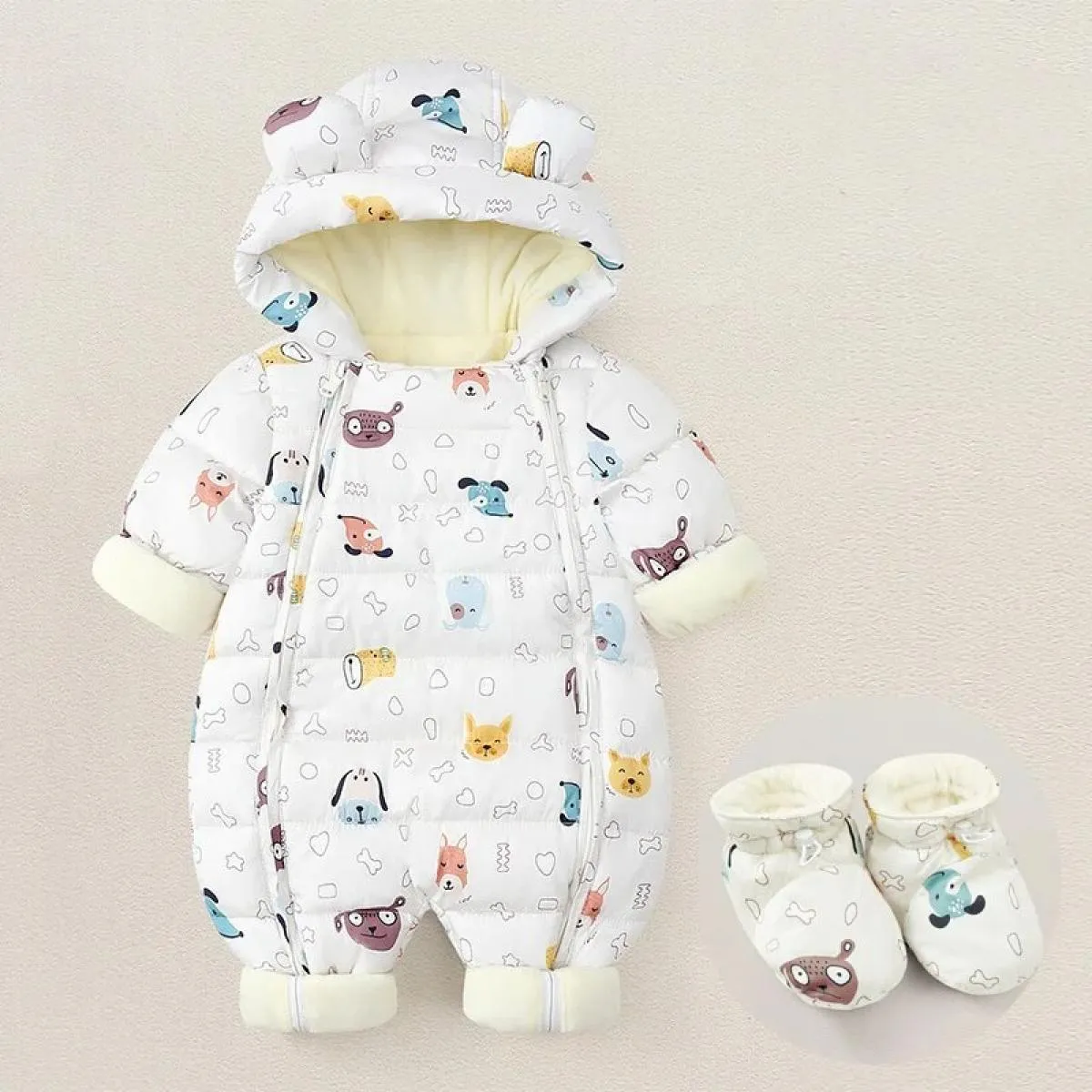 Vestiti per neonata appena nata Abbigliamento invernale Tuta da neve più velluto spesso tuta per neonato pagliaccetto tuta per b